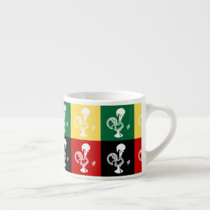 Tasse Expresso Coq portugais de Barcelos coloré motif