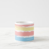 Tasse Expresso Coral bleu rose jaune Aquarelle rayures (Devant)