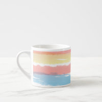 Coral bleu rose jaune Aquarelle rayures