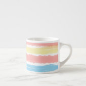 Tasse Expresso Coral bleu rose jaune Aquarelle rayures (Droite)