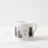 Tasse Expresso Corbeau et chat en automne "Hello Fall" Crow (Devant droit)