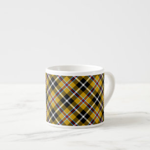 Tasse Expresso Cornouailles National Tartan Jaune et Noir Plaid