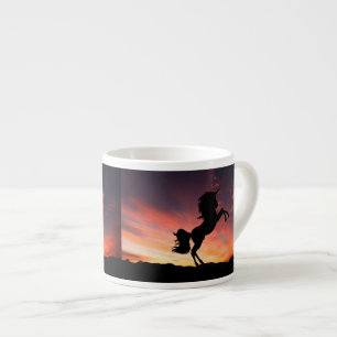 Tasse Expresso Couché de soleil Licorne Double Silhouette Sip