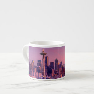 Tasse Expresso Coucher du soleil derrière l'horizon de Seattle d