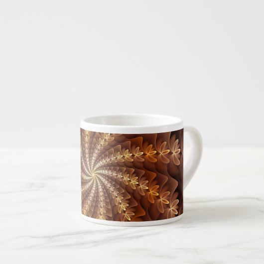 Tasse Expresso Couleurs chaudes, Trippy Moderne Motif d'art fract (Devant droit)