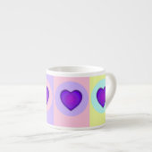 Tasse Expresso Couleurs pastel & coeurs violets battre (Devant droit)