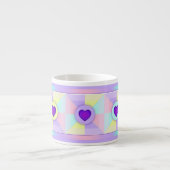Tasse Expresso Couleurs pastel & coeurs violets battre (Devant)