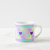 Tasse Expresso Couleurs pastel & coeurs violets battre (Droite)