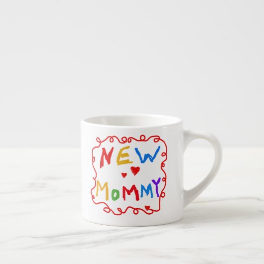 Tasse Expresso Couleurs primaires Texte Nouveaux cadeaux maman (Droite)
