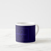 Tasse Expresso Couleurs violettes profondes modernes | Nom et mon (Devant droit)