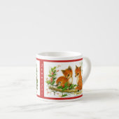 Tasse Expresso Coupe de l'enfant Fox de Noël Personnaliser le NOM (Devant droit)