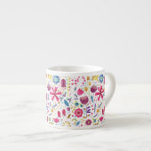 Tasse Expresso Coupe d'Espresso florale moderne (Devant droit)