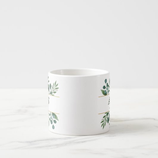 Tasse Expresso Coupe d'Espresso Mariage vert blanc (Devant)