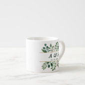 Tasse Expresso Coupe d'Espresso Mariage vert blanc (Devant droit)