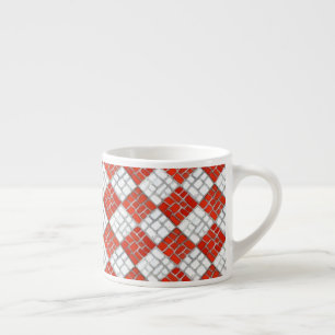 Tasse Expresso COUPE D'Espresso MOSAIC DE VÉRIFICATION ROUGE