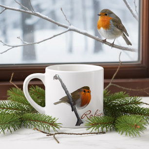 Tasse Expresso Coupe d'Espresso Robin d'hiver personnalisée