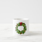 Tasse Expresso Couronne de Noël décorée festive (Devant)