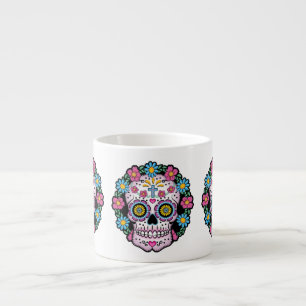 Tasse Expresso Crâne de Dia de los Muertos Sugar