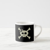 Tasse Expresso Crâne et os croisés Fille Pirate Nom Noir Funny (Droite)