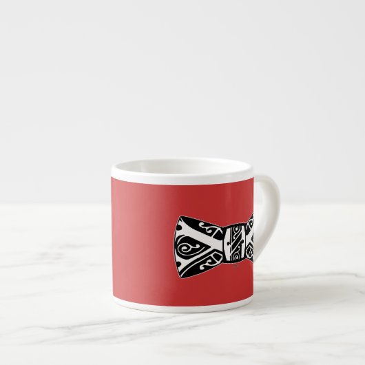 Tasse Expresso Cravate noir et blanc (Devant droit)