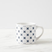 Tasse Expresso Crochets bleu-gris sur blanc (Droite)