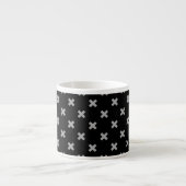 Tasse Expresso Crochets gris sur le noir (Devant)