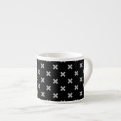 Tasse Expresso Crochets gris sur le noir (Devant droit)