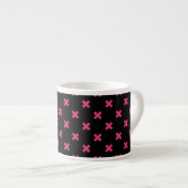Tasse Expresso Crochis Fuchsia sur noir (Devant droit)