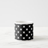 Tasse Expresso Croix blanche sur le noir (Devant)