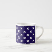 Tasse Expresso Croix blanches sur bleu marine (Droite)