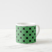 Tasse Expresso Croix noire sur le vert (Devant droit)