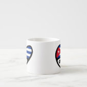 Tasse Expresso Cuba Code du pays Coeur du drapeau, CUB (Devant)