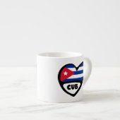 Tasse Expresso Cuba Code du pays Coeur du drapeau, CUB (Devant droit)