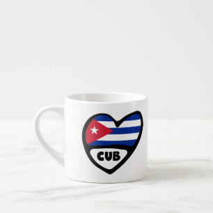 Tasse Expresso Cuba Code du pays Coeur du drapeau, CUB