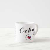 Tasse Expresso Cuba Drapeau Coeur, drapeau cubain dans un coeur (Devant droit)