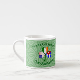 Tasse Expresso Cuba Irlande USA Shamrock Drapeau Personnalisé