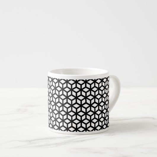 Tasse Expresso Cube Noir Et Blanc Motif (Devant droit)