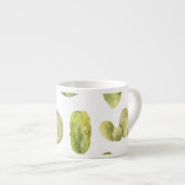Tasse Expresso Cute Cactus, Aquarelle Décor Sans Couleur. (Devant droit)