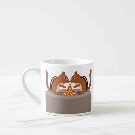 Tasse Expresso Cute Chipmunks Mariage de automne (Gauche)
