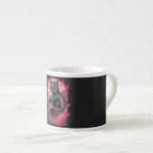 Tasse Expresso Cute Fire Splash Noir Ninja Chat Guerrier (Devant droit)