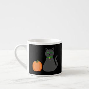 Tasse Expresso Cute Halloween Chat et Citrouille