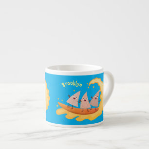 Tasse Expresso Cute nachos corn chips surfing cartoon