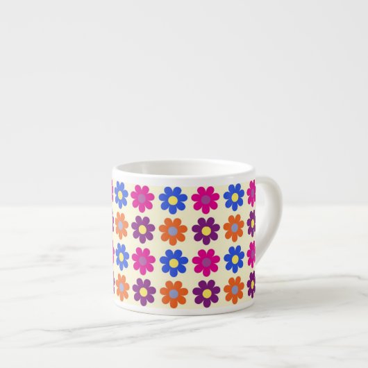 Tasse Expresso Cute Retro Penny Flower Pattern (Devant droit)