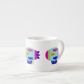 Tasse Expresso Cute Zebra Fish in a Zeppelin (Devant droit)