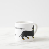 Tasse Expresso Dachshund Design personnalisé (Devant droit)