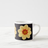Tasse Expresso Dahlia jaune motif floral sur noir (Droite)