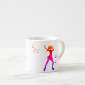 Tasse Expresso Danseuse avec des notes de musique – Cool K-Pop (Devant droit)