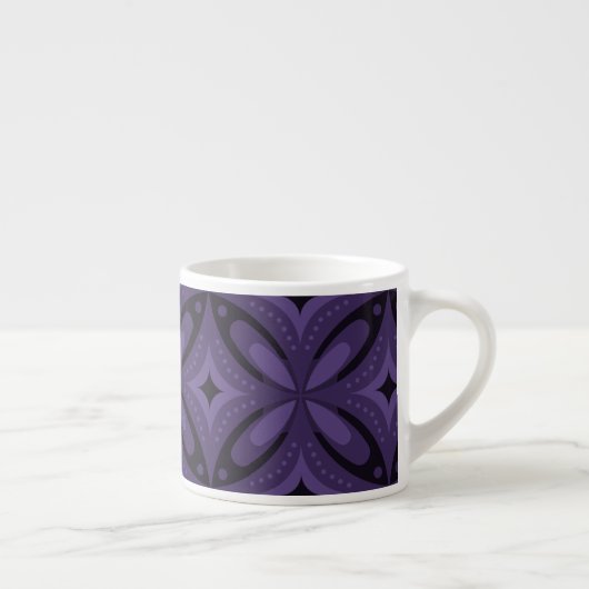 Tasse Expresso Dark Purple Colored Retro Pattern (Droite)