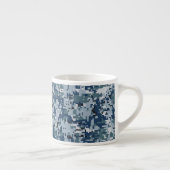 Tasse Expresso Décor de camouflage numérique bleu marine (Droite)