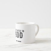 TASSE EXPRESSO DÉDIÉ À DIEU PERSONNALISABLE COOL TEXTE NOIR (Devant droit)